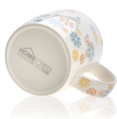 4 чашки для кави Com-Four® з кераміки, 250 мл, святковий дизайн (червоний/сірий/зелений/синій)