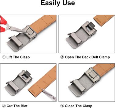 Чоловічий шкіряний ремінь SENDEFN з автоматичною пряжкою, ширина 35 мм, регульований розмір, колір 
