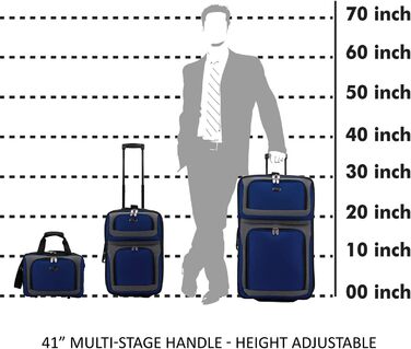 Набір валіз U.S. Traveler New Yorker (4 шт) – червоний, легкий, м'який, розширюваний