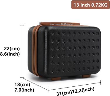 Чемоданчик для косметики KONO, 31x22x18 см, ABS пластик, чорний