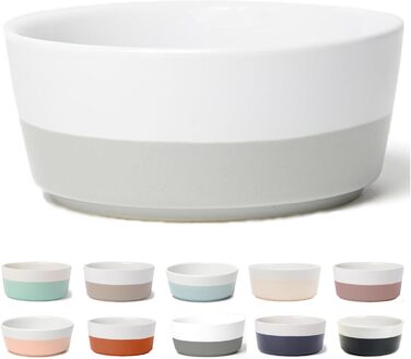 Миска для собак Waggo Dipper Ceramic - велика, сірого кольору, для маленьких та великих порід, міцна, для корму та води, сумісна з посудомийною машиною