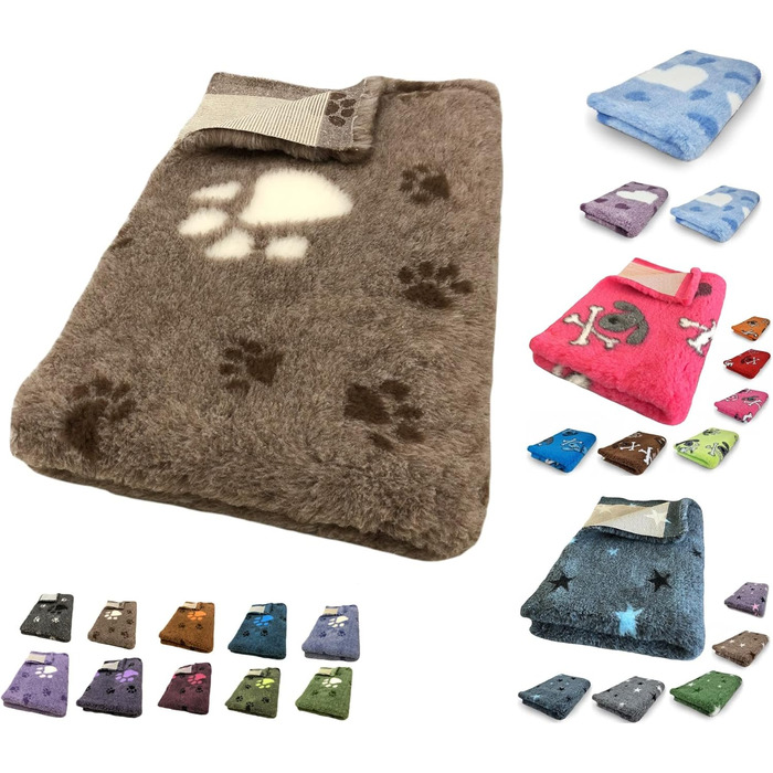 Килимок для собак Elropet Premium 30mm, антиковзаючий, для маленьких та великих собак, Vet Bed, розмір S (80x50 см), сірий зірки