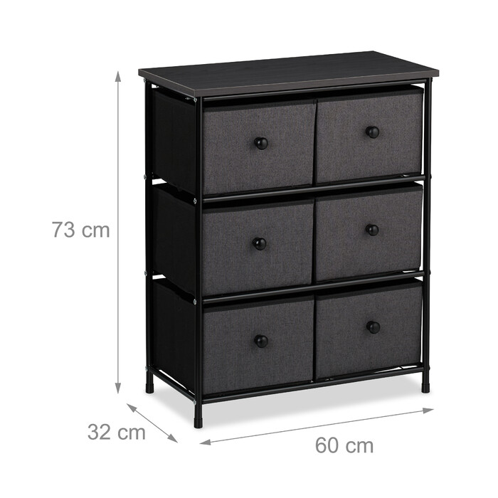 Relaxdays Chest of Drawers, 6 Drawers