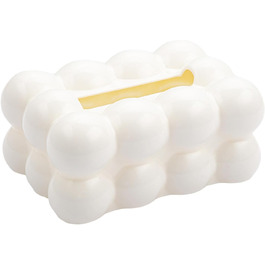 Baoblaze Tissue Box Plastic, Non-Slip Cosmetic Tissue Holder, Tissue Holder, Facial Tissues Storage Rectangular, Tissue Dispenser for Nightstand, Desk, Bathroom, Hotel, White