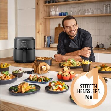 Philips Airfryer 2000 Series 4.2L - Digital Touchscreen, 13 Cooking Functions, 9 Preset Functions, Up to 90% Less Fat with RapidAir Technology, 1500W Power, Black (NA229/00) 4.1L - No Window