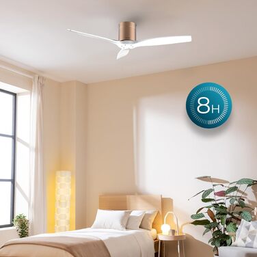 Стельовий вентилятор Cecotec EnergySilence Aero 5400 Classic 132 см, 40W, з пультом, 6 швидкостей, золотий/білий
