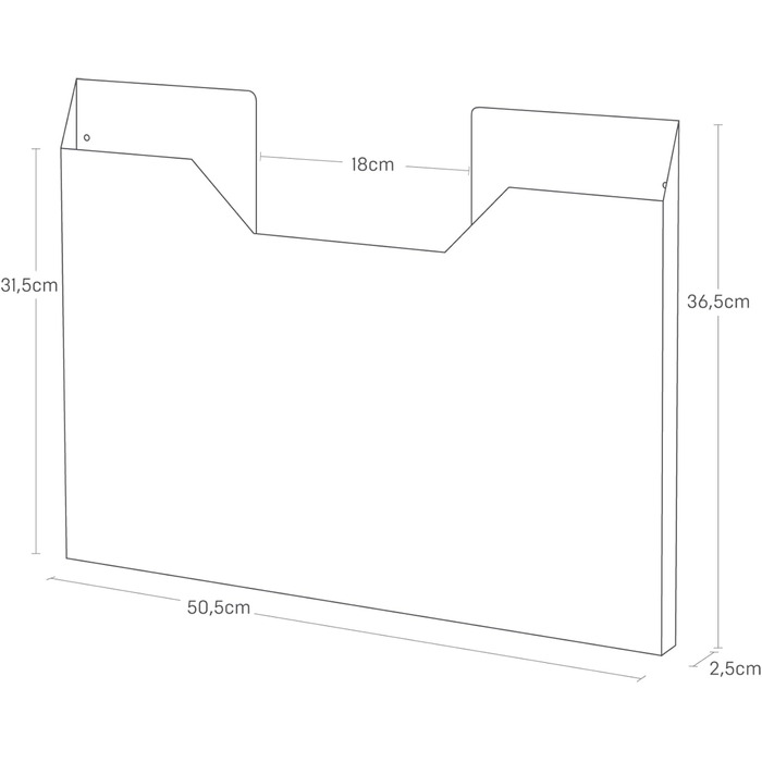 Yamazaki 4886 TOWER Table Mat Storage L, White, Steel, Minimalist Design, 50.5 x 2.5 x 36.5 cm (LxBxH)
