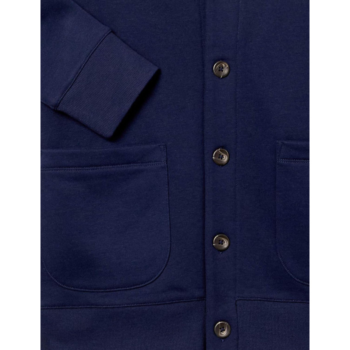 Чоловіча в'язана жилетка Amazon Essentias з флісу з капюшоном та коміром-шарфом (S, Морська синя)