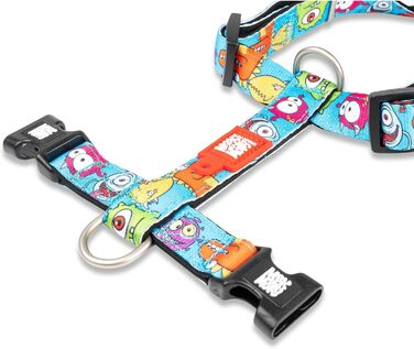 Нашийник для собак Max & Molly H-подібної форми, Ultrabequemes Geschirr Hund, Neopren, середній, Little Monsters/M, з підкладкою, безпечний, ультралегкий, комфортний для вашого вірного друга