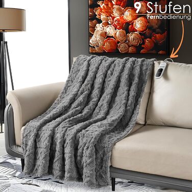 Електрична гріюча ковдра з автовимкненням Kuschelheizdecke 180x130cm, 9 рівнів нагріву, 40°C, пральна