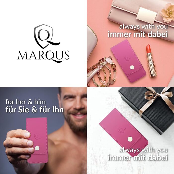 Набір для манікюру marQus 4 в 1: практичний, компактний, з пилочкою Solingen. Ідеально для дому, подорожей та у сумку. Колір: Рожевий