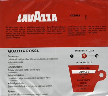Мелена кава Lavazza Qualità Rossa Classico, збалансований смак, інтенсивність 7/10, для гейзерної кавоварки та фільтр-кави, 250 г (набір 10 упаковок)