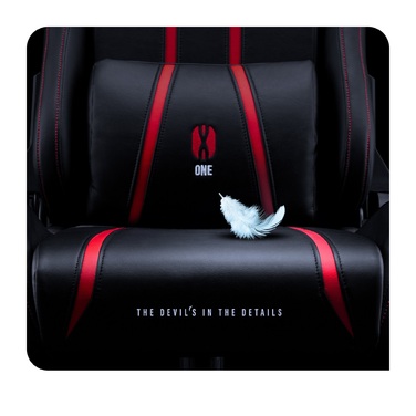 Ігрове крісло Diablo Chairs X-One 2.0, штучна шкіра, чорно-червоне