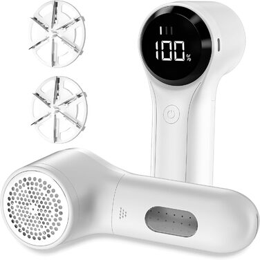 Електричний видалення ворсу з одягу - портативний бездротовий прилад для чищення одягу з LED-дисплеєм (чорний)