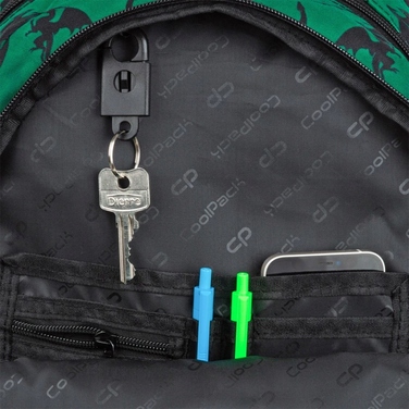 Багатовідсіковий шкільний рюкзак CoolPack, чорно-зелений, 26 л