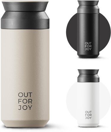 Термокружка з нержавіючої сталі 350 мл | Термокружка для кави та чаю з собою | З подвійними стінками, ізольована, не протікає | Travel Tumbler | Зберігає тепло 4 години / холод 8 годин (Бежевий, Ivory)