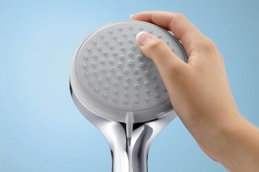 hansgrohe Croma 100 Showerhead incl. showerhead holder, 4 spray patterns, Chrome (3 spray patterns)