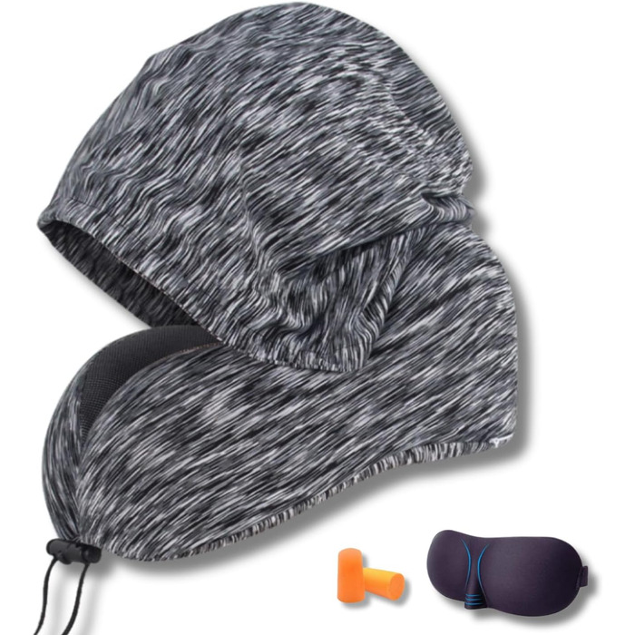 Подушка для подорожей Nappy Dreamjoy Comfy, з Memory Foam, сірого кольору (H669-18)