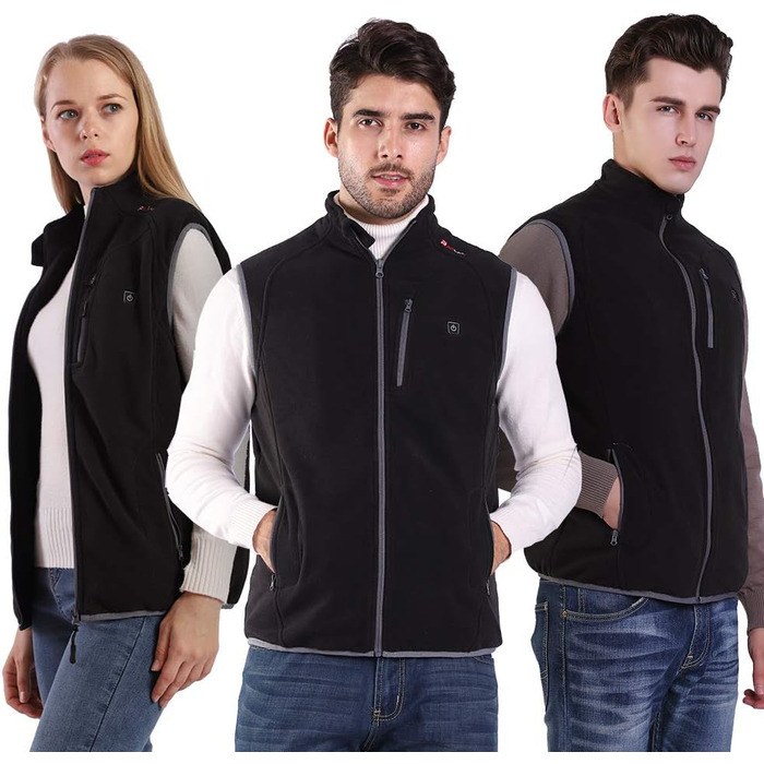 PROSmart Тепла жилетка з флісу, USB акумулятор, унісекс, чорний (M)
