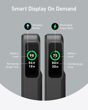 Powerbank Anker MagGo: 10000mAh, Qi2, 15W MagSafe, USB-C, з дисплеєм та підставкою, чорний