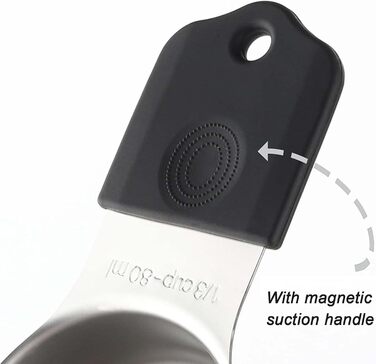 15-Piece Measuring Cup and Spoon Set, 7 Stackable Stainless Steel Measuring Cups, 8 Double-Sided Magnetic Measuring Spoons with 1 Leveler, Kitchen Gadgets for Cooking and Baking