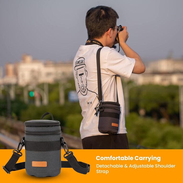 Чохол для об'єктива Tarion: захисний, водонепроникний, з жорстким дном, сумісний з Canon, Nikon, Pentax, Sony, Olympus (Dunkelblau, L)