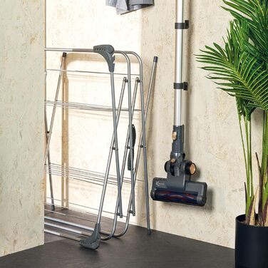 Розсувна сушарка для білизни Kleeneze KL078834EU7, 3-рівнева, 7 м, для різного одягу, для балкону, для дому та вулиці, біло-сіра