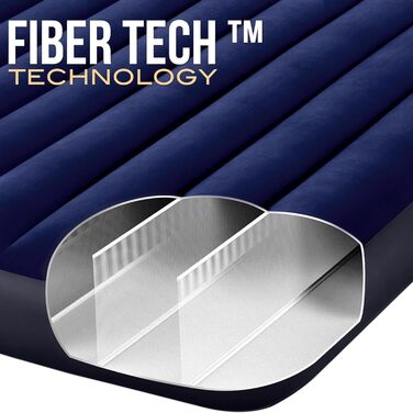 Надувний матрац Intex Classic Downy Blue Dura-Beam Twin, блакитний, 191 x 99 x 25 см