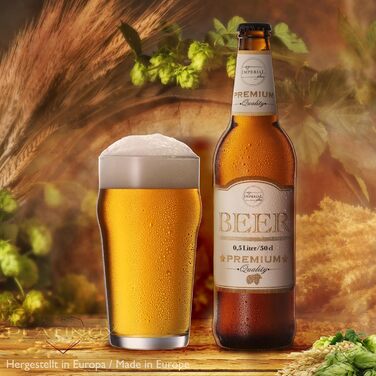 Набір склянок для пива PLATINUX 6 шт, 500 мл (макс. 568 мл) - Pint, Weizen, високі склянки для пива