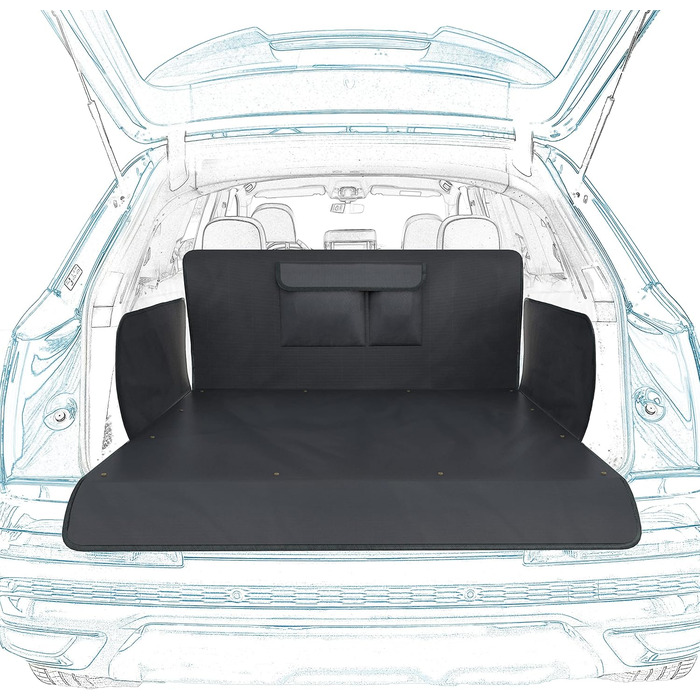 Захист для багажника автомобіля для собак – водонепроникний килимок з боковими захистами – міцний килимок для багажника для подорожей та транспортування собак