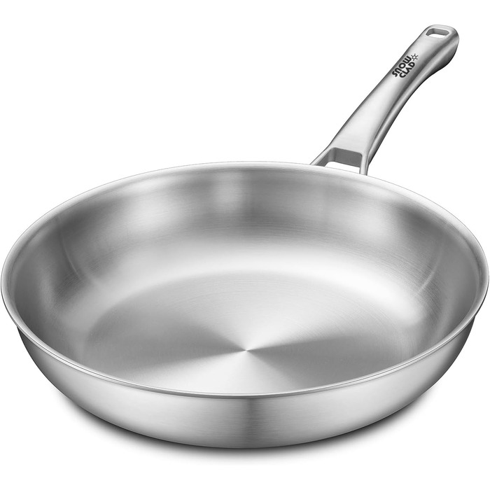 Набір сковорідок з нержавіючої сталі, 3 шт. (20, 24, 28 см), універсальні, для всіх типів плит, індукційні, сумісні з духовкою та посудомийною машиною