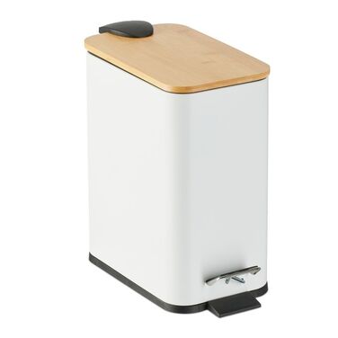 Relaxdays Trash Can 5 l with Bamboo Lid