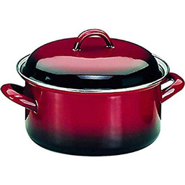 Каструля IBILI OLLA RECTA з кришкою Volcan, нержавіюча сталь, червоно-чорна, 24 см, 2 шт (28 см)
