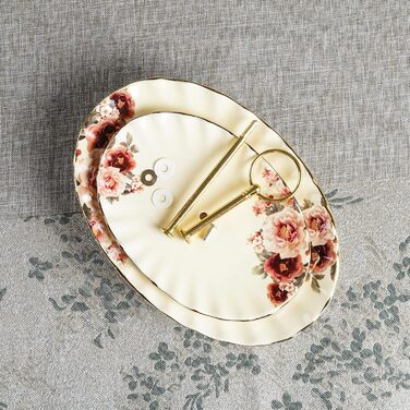 Стійка для тортів та випічки Fanquare з кераміки, золота, 2 яруси