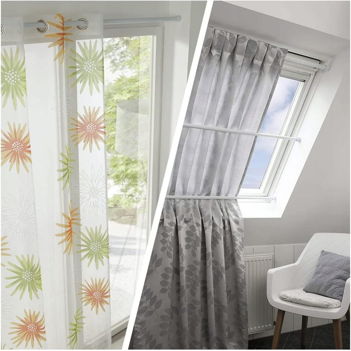 Комплект із 3-х розпірних карнизів для штор GDEVKHN, телескопічні, без свердління, 30-45 см