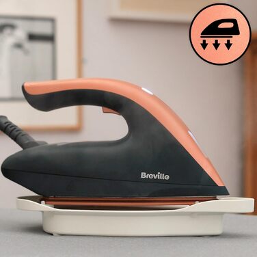 Праска Breville Powersteam 2600W з керамічною підошвою, 220г паровий удар, вертикальний струмінь 50 г/хв, автовимкнення, білий/блакитний (станція для прасування)