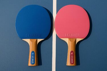 Набір для настільного тенісу Leijiaer: 4 преміум ракетки (2 сині, 2 рожеві), 8 м'ячів та сумка - професійні ракетки для гри в приміщенні та на вулиці, підійдуть дітям та дорослим
