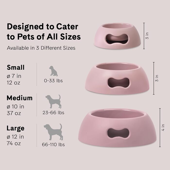 Миска для собак UNITED PETS Pappy, екологічна, зроблена в Італії, 1100 мл (Рожева, S)