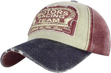 Кепка бейсболка Tuopuda Retro Vintage з регулюванням, унісекс, для мотоциклів, водіння, літня, морського кольору та червона