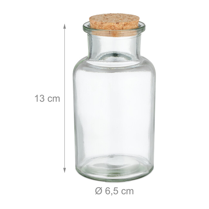 Relaxdays Set of 8 Spice Jars with Cork Lids