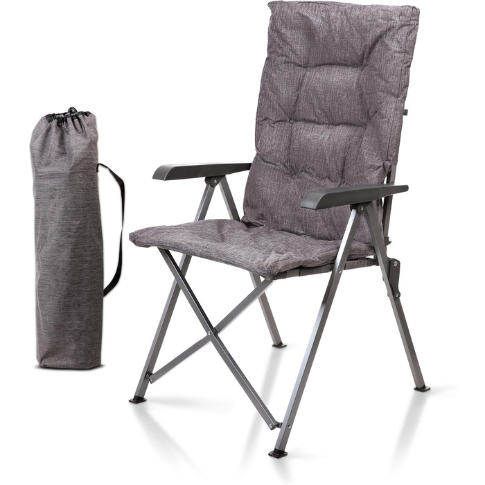 Складний туристичний стілець BigDean Bequemer з регульованою спинкою