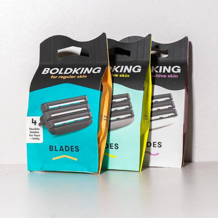 Смінні леза для гоління Boldking Sensitiv, 8 шт. — набір лез для чоловіків з чутливою шкірою, екологічні та переробні, білі
