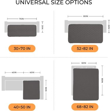 Водонепроникний килимок для собак Luciphia з неслизькою основою, 132 x 208 см, сірий. Захист для дивану, ліжка, авто. Міцний, машинного прання, для подорожей.