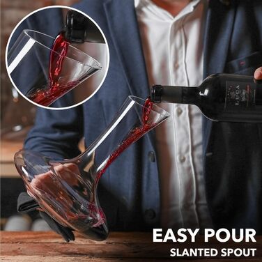 Le Chateau Decanter - Mouth-blown, lead-free crystal wine decanter - Wine decanter for aerating red wine - Wine accessory for a bottle of wine (750 ml)