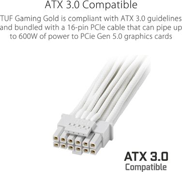 Блок живлення ASUS TUF Gaming 1000W Gold, білий, сертифікація 80 PLUS Gold