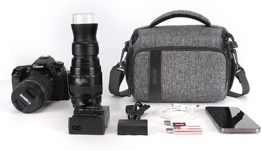 Сумка для камери DOMISO SLR DSLR, водонепроникна, сіра