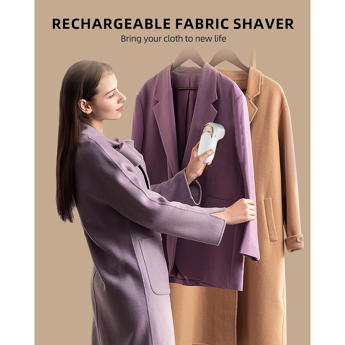 Електричний видалення ворсу для одягу - портативний бездротовий прилад для чищення одягу з LED-дисплеєм (чорний)