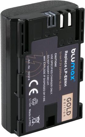 Акумулятор Blumax LP-E6NH для Canon EOS R5/R6/R7/5D Mark IV (2250mAh) + Зарядний пристрій Slim Dual LP-E6