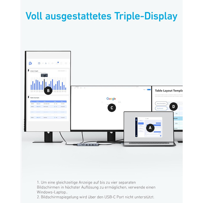 Хаб USB-C Anker з двома HDMI, 100W, 10Gbit/s, 14-в-1 для MacBook, Dell, iPad Pro