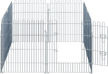 Летворегулятор для собак PawHut - вольєр з 8 панелей, 80 см, для собак, котів, цуценят, срібний (63 x 76 см)